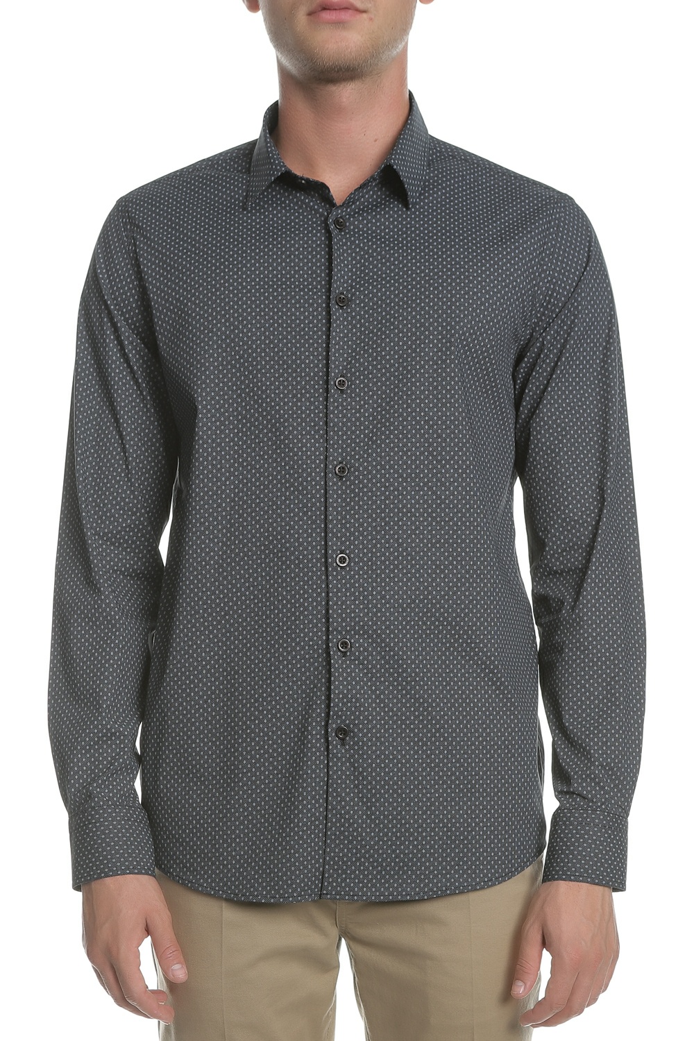 SSEINSE - Ανδρικό πουκάμισο SSEINSE ανθρακί Ανδρικά/Ρούχα/Πουκάμισα/Μακρυμάνικα