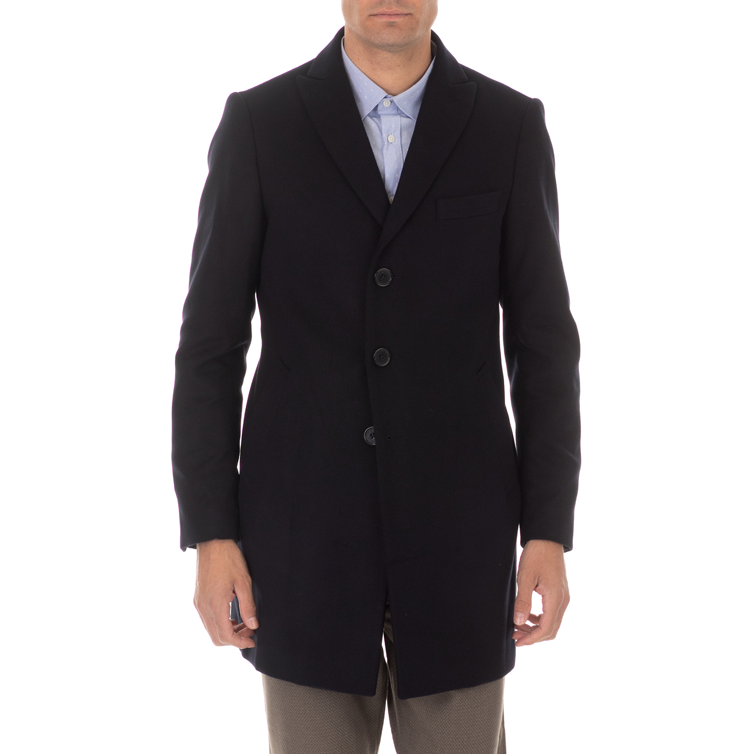 Ανδρικά/Ρούχα/Πανωφόρια/Παλτό SSEINSE - Ανδρικό παλτό SSEINSE CAPPOTTO μπλε