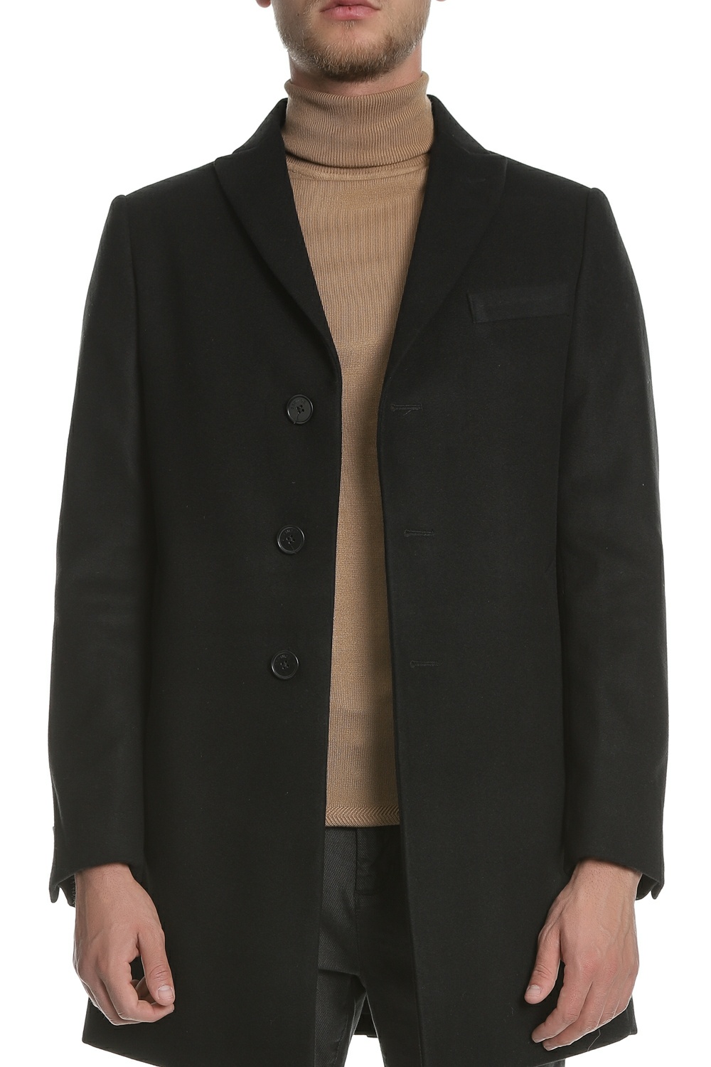 Ανδρικά/Ρούχα/Πανωφόρια/Παλτό SSEINSE - Ανδρικό παλτό SSEINSE μαύρο