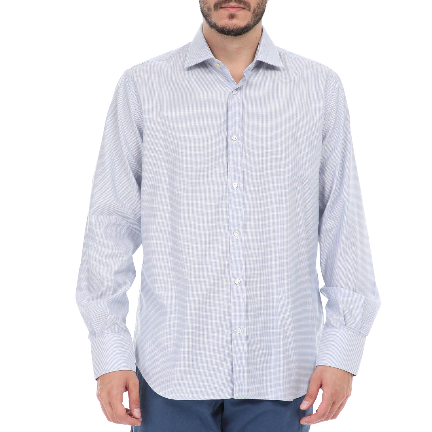 Ανδρικά/Ρούχα/Πουκάμισα/Μακρυμάνικα BROOKSFIELD - Ανδρικό πουκάμισο BROOKSFIELD μπλε λευκό