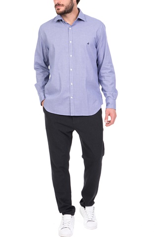 BROOKSFIELD-Ανδρικό μακρυμάνικο πουκάμισο BROOKSFIELD μπλε