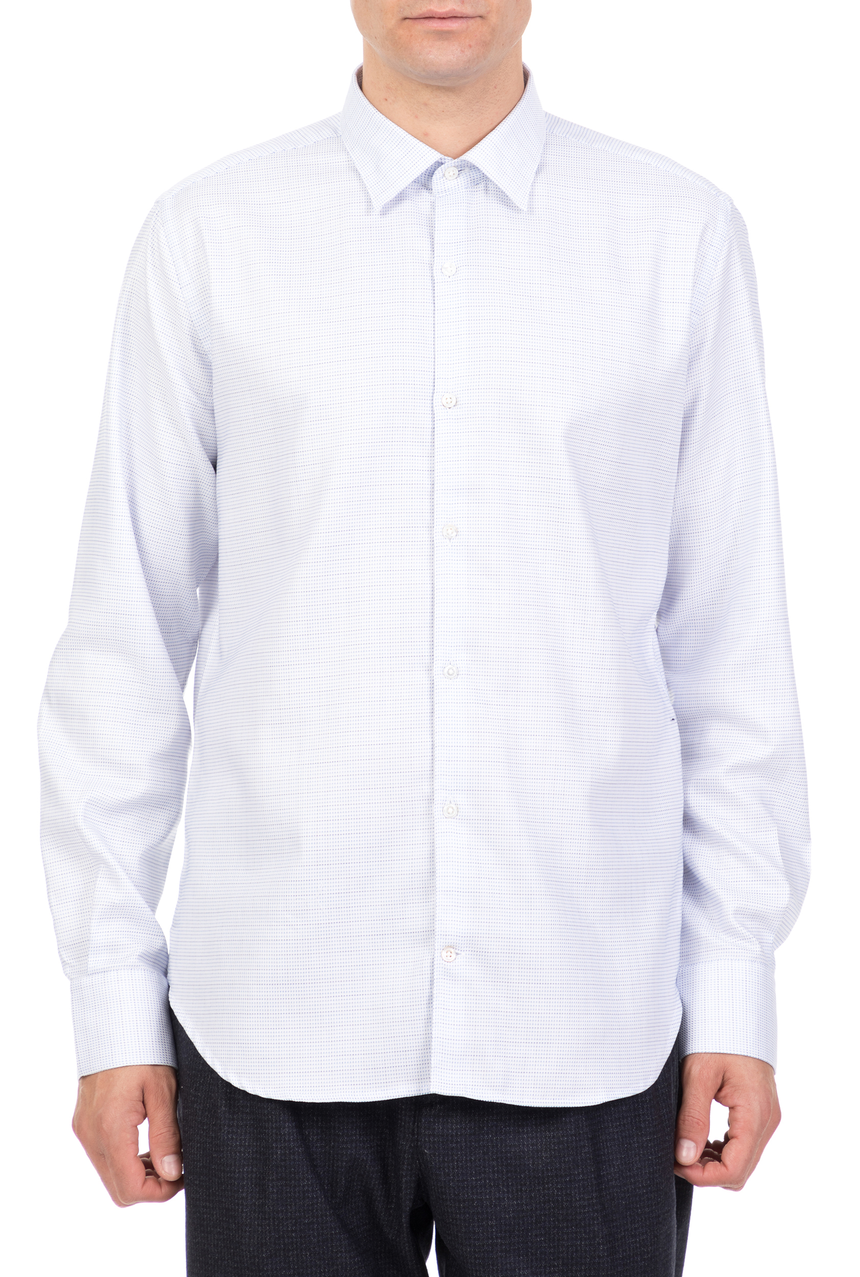 BROOKSFIELD - Ανδρικό μακρυμάνικο πουκάμισο BROOKSFIELD λευκό με print Ανδρικά/Ρούχα/Πουκάμισα/Μακρυμάνικα