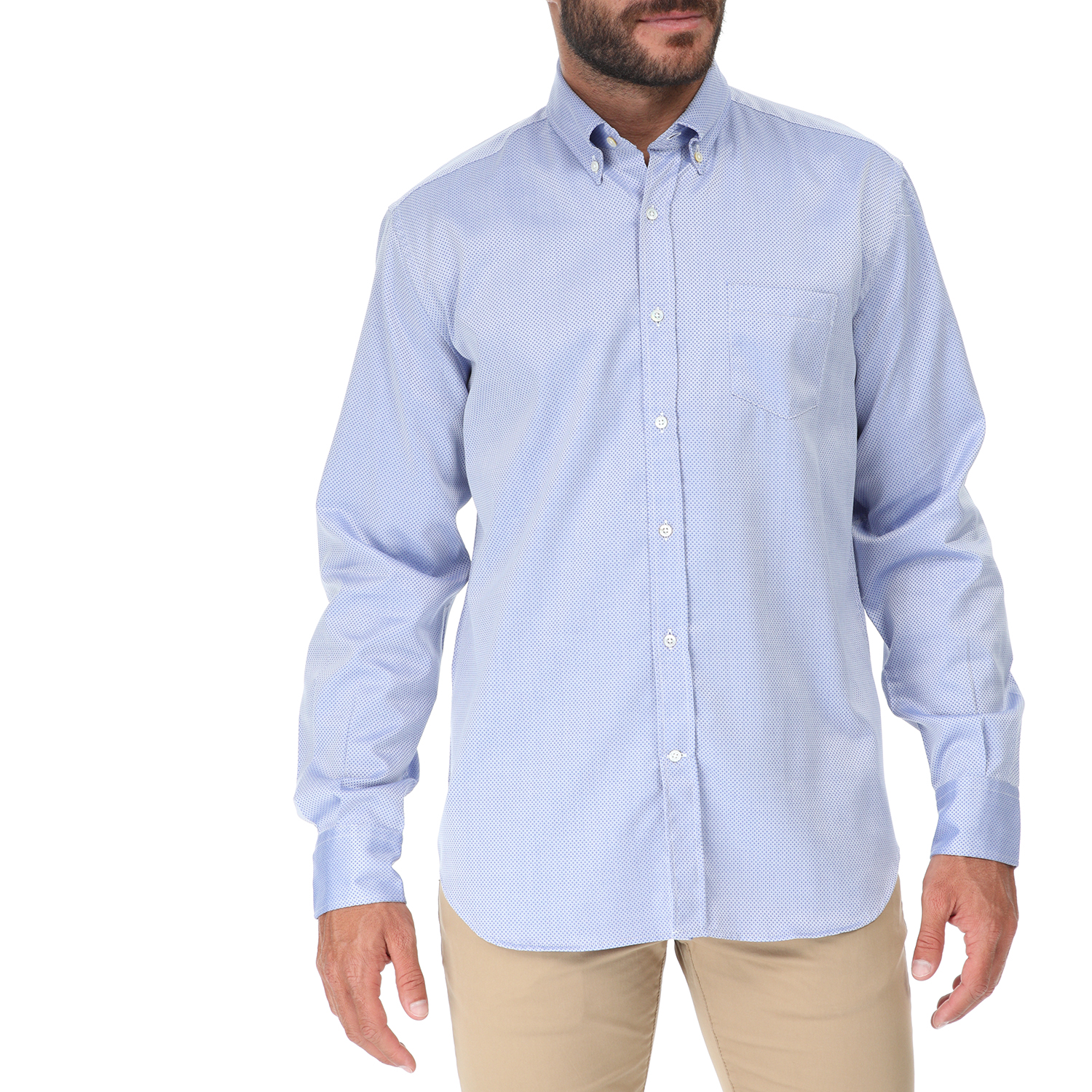 BROOKSFIELD Ανδρικό πουκάμισο BROOKSFIELD REGULAR FIT μπλε