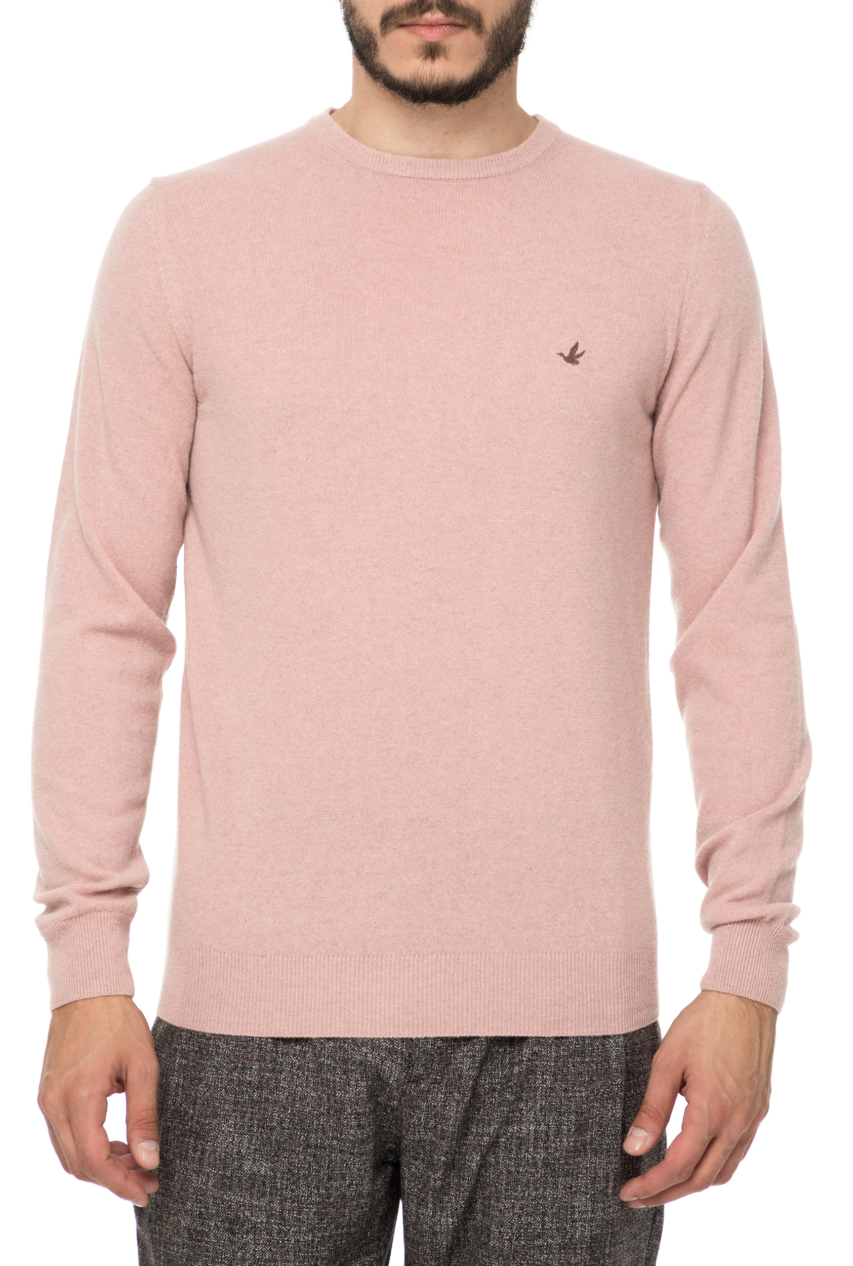 Ανδρικά/Ρούχα/Πλεκτά-Ζακέτες/Πουλόβερ BROOKSFIELD - Ανδρική πλεκτή μπλούζα BROOKSFIELD ροζ