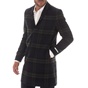 LES DEUX-Ανδρικό παλτό LES DEUX Frielle Tailored Check Coat μπλε πράσινο