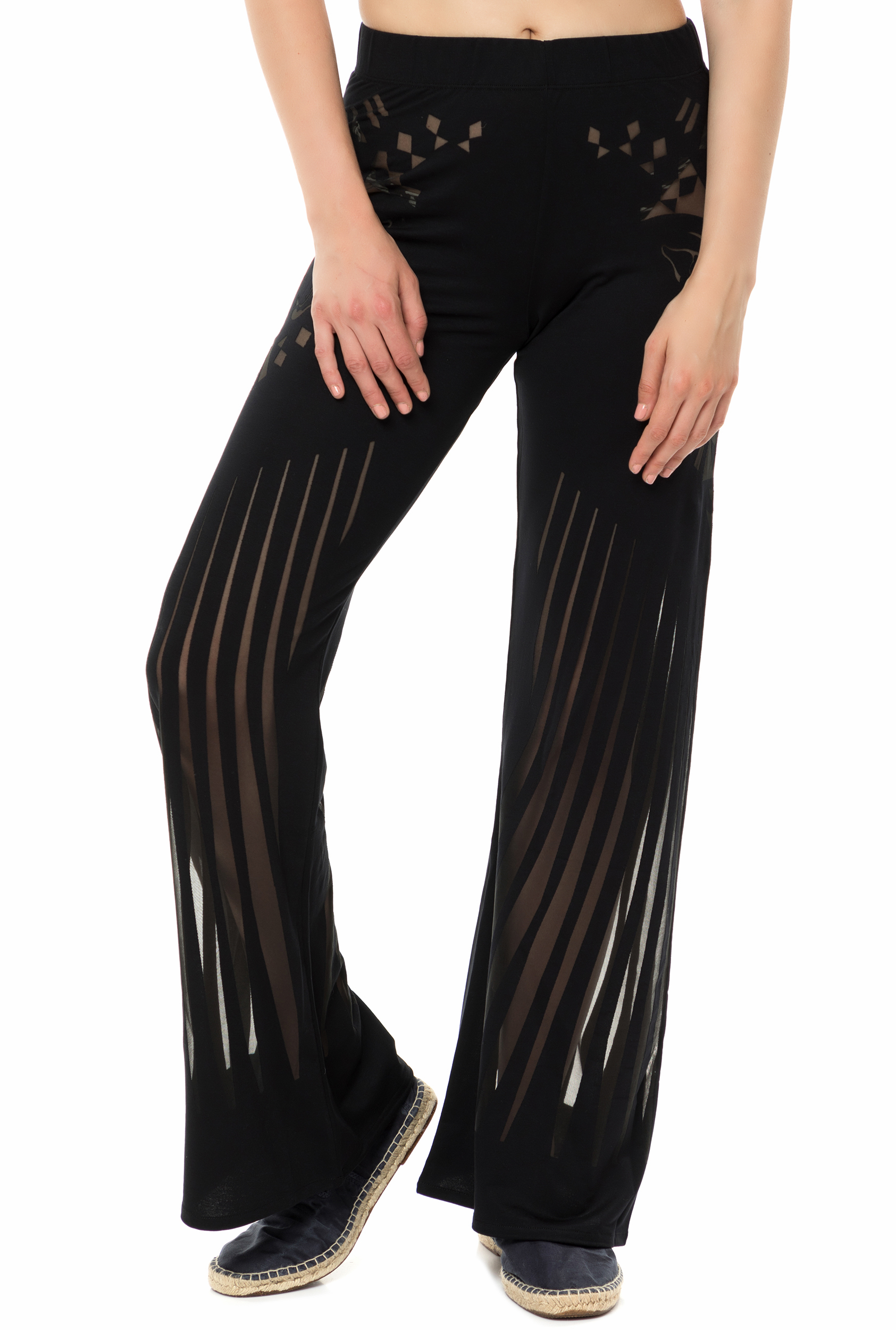 PIN UP - Γυναικεία beachwear παντελόνα PIN UP μαύρη με διαφάνειες Γυναικεία/Ρούχα/Παντελόνια/Παντελόνες