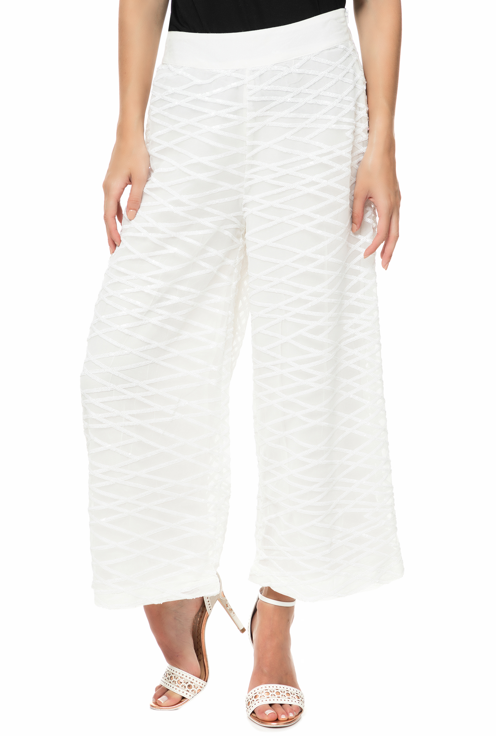 Γυναικεία/Ρούχα/Παντελόνια/Παντελόνες RELIGION - Γυναικεία παντελόνα PULSE λευκή
