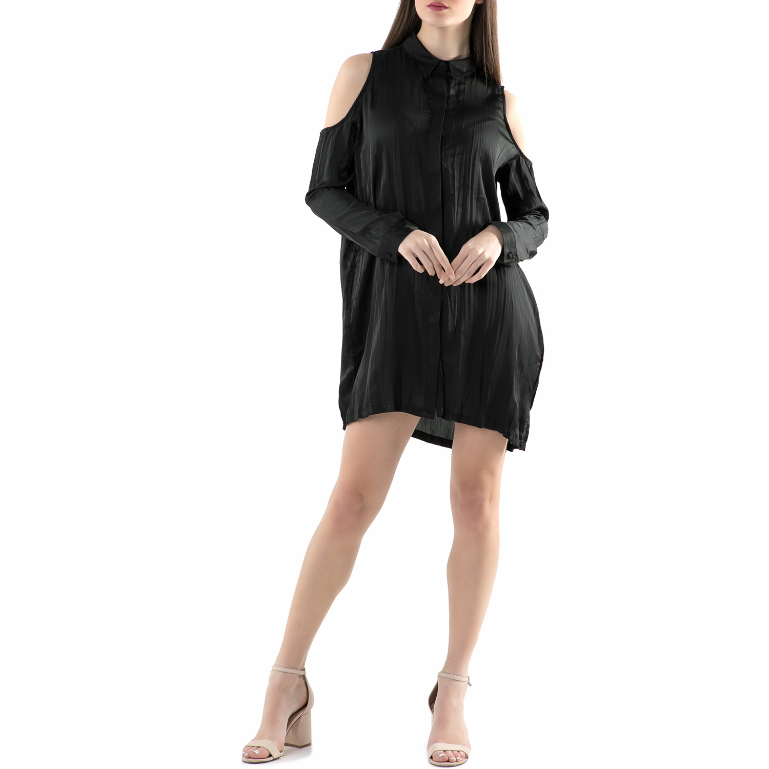 Γυναικεία/Ρούχα/Φορέματα/Μίνι FUNKY BUDDHA - Μίνι φόρεμα FUNKY BUDDHA μαύρο