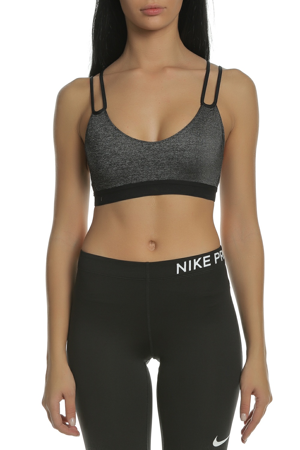 NIKE - Γυναικείο αθλητικό μπουστάκι NIKE INDY SPARKLE ανθρακί Γυναικεία/Ρούχα/Αθλητικά/Μπουστάκια