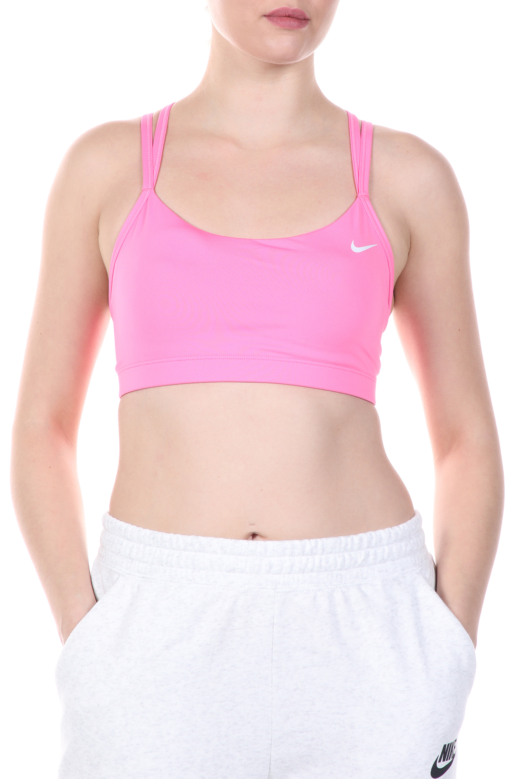 NIKE Γυναικείο αθλητικό μπουστάκι NIKE FAVORITES STRAPPY BRA ροζ