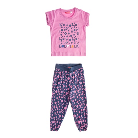 BODYTALK-Παιδικό σετ μπλούζα - παντελόνι για κορίτσια BODYTALK γκρι-ροζ