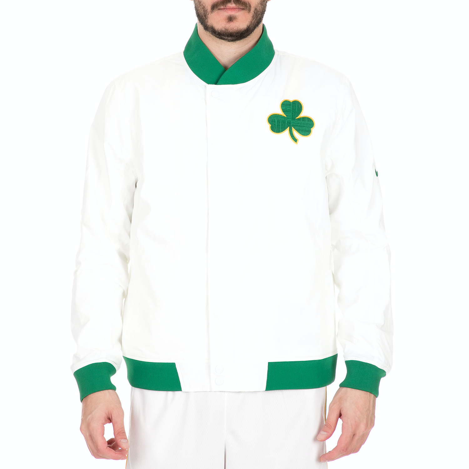 Ανδρικά/Ρούχα/Πανωφόρια/Μπουφάν NIKE - Ανδρικό τζάκετ NIKE NBA Boston Celtics COURTSIDE λευκό