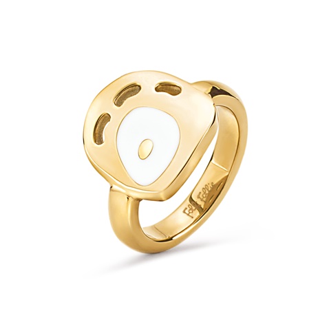 FOLLI FOLLIE-Γυναικείο ατσάλινο δαχτυλίδι chevalier FOLLI FOLLIE FF TALISMAN χρυσό