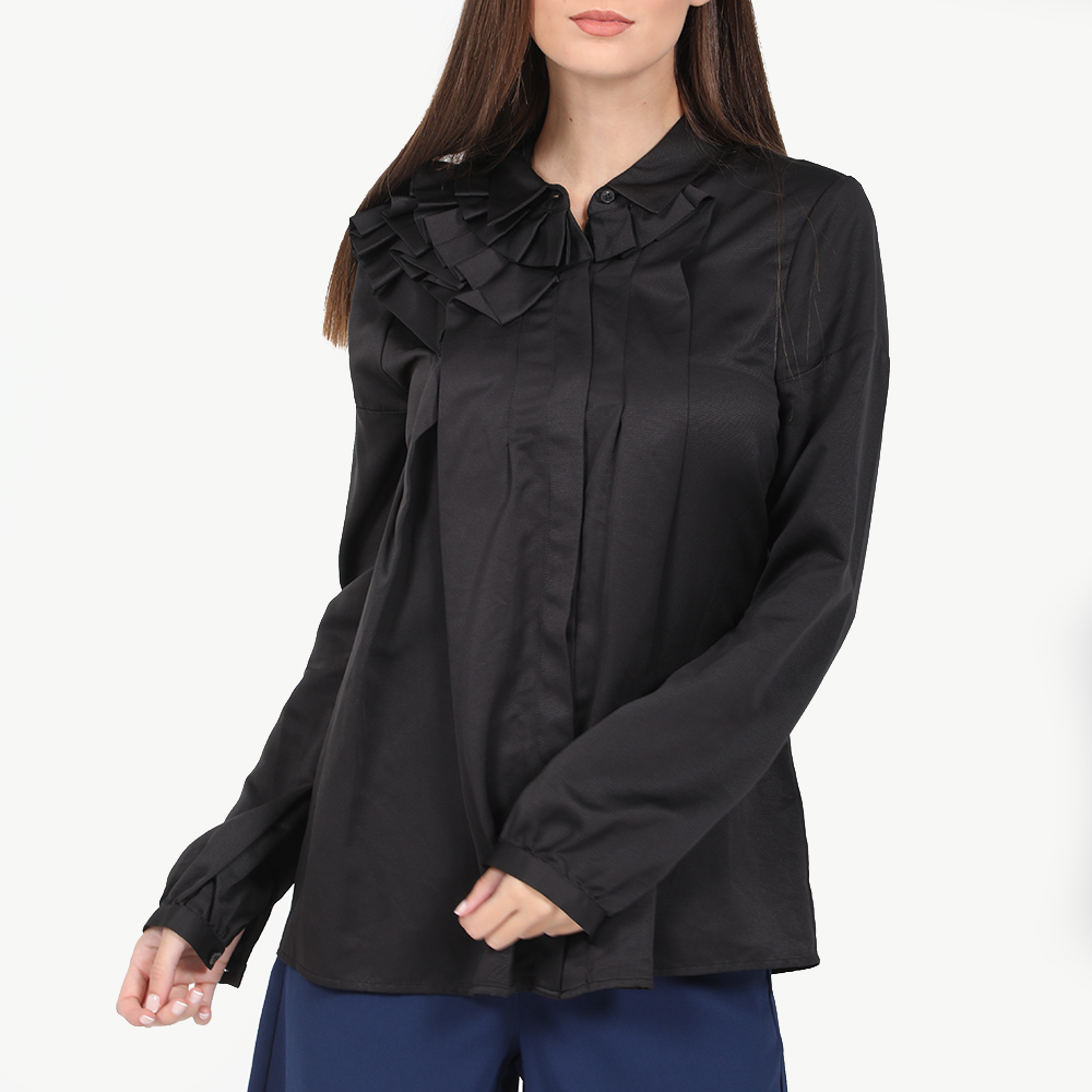 Γυναικεία/Ρούχα/Πουκάμισα/Μακρυμάνικα SILVIAN HEACH - Γυναικείο πουκάμισο SILVIAN HEACH PETRIZZI μαύρο