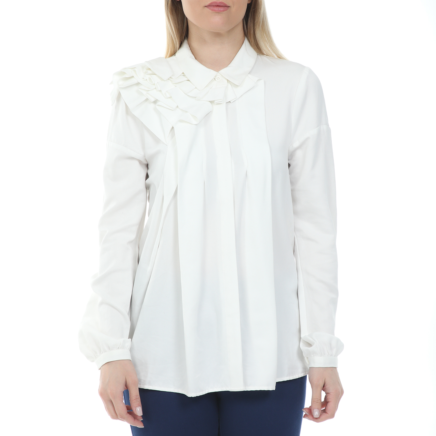 Γυναικεία/Ρούχα/Πουκάμισα/Μακρυμάνικα SILVIAN HEACH - Γυναικείο πουκάμισο SILVIAN HEACH PETRIZZI λευκό