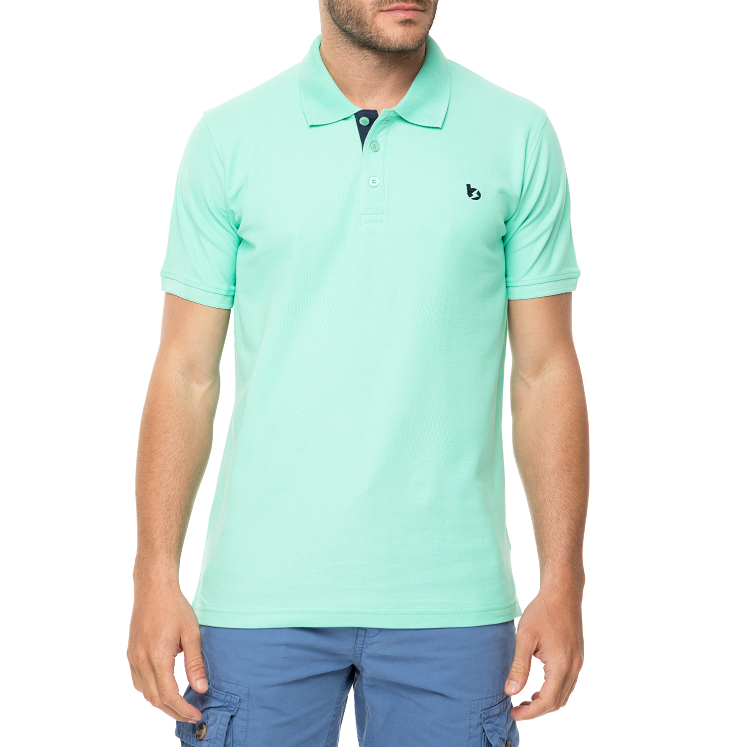 Ανδρικά/Ρούχα/Μπλούζες/Πόλο BATTERY - Ανδρικό πόλο t-shirt BATTERY ανοιχτό πράσινο