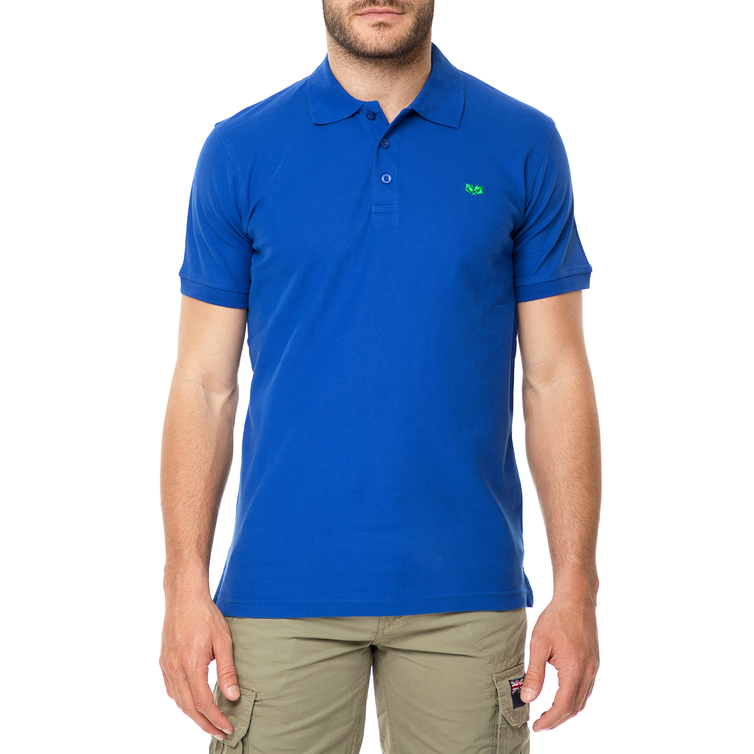 Ανδρικά/Ρούχα/Μπλούζες/Πόλο GREENWOOD - Ανδρική πόλο μπλούζα GREENWOOD μπλε ρουά