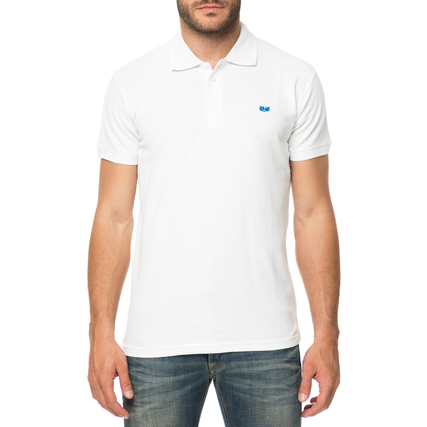 Ανδρικά/Ρούχα/Μπλούζες/Πόλο GREENWOOD - Ανδρική πόλο μπλούζα GREENWOOD λευκή