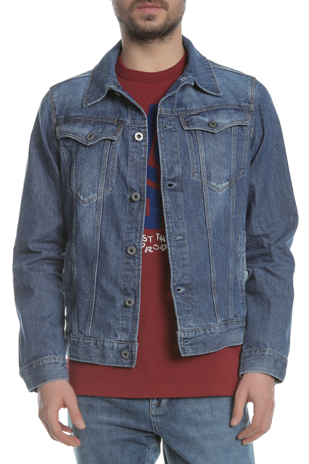 G-STAR RAW - Ανδρικό jean jacket G-STAR RAW μπλε Ανδρικά/Ρούχα/Πανωφόρια/Τζάκετς