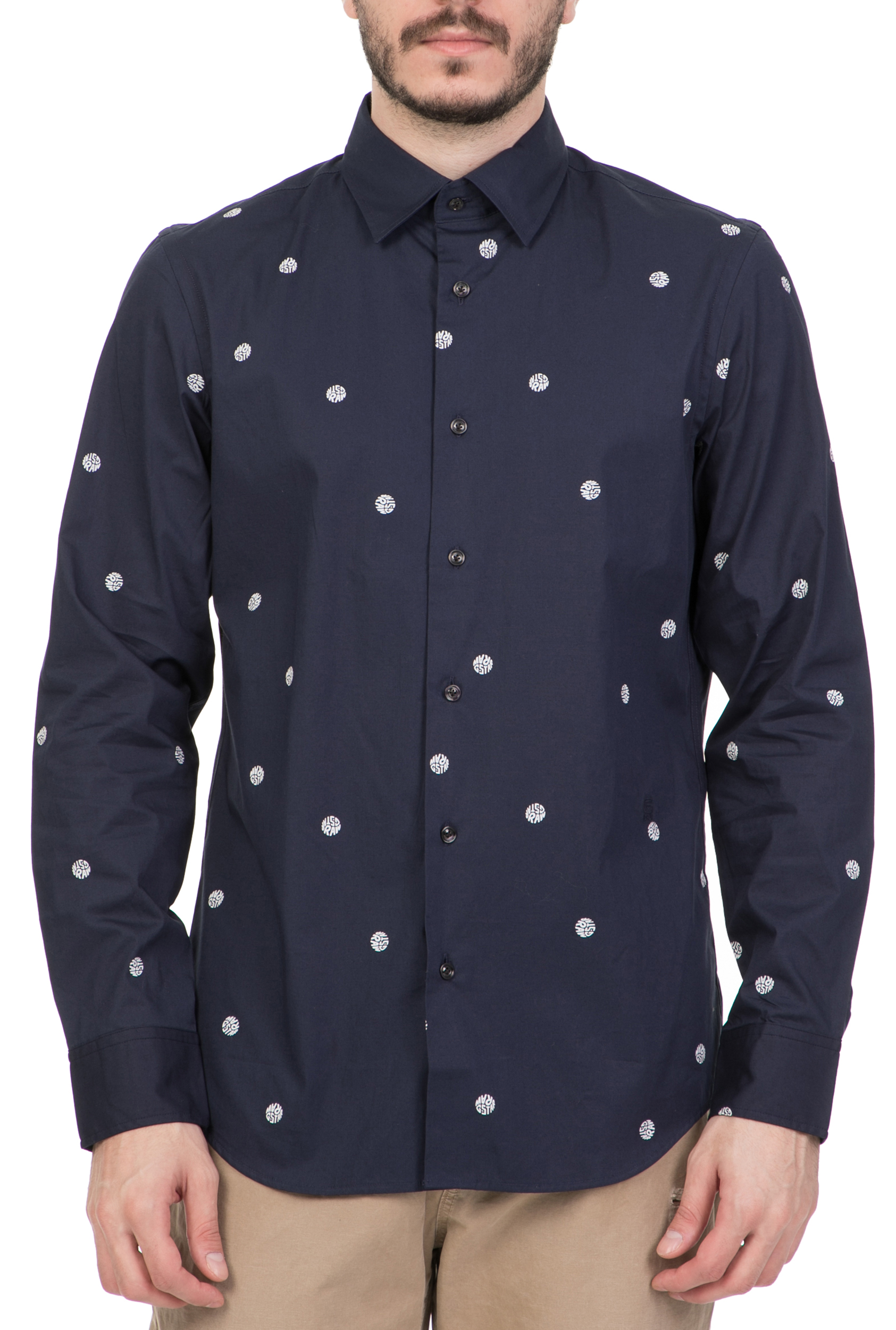 Ανδρικά/Ρούχα/Πουκάμισα/Μακρυμάνικα G-STAR RAW - Ανδρικό μακρυμάνικο πουκάμισο G-STAR RAW CORE μπλε