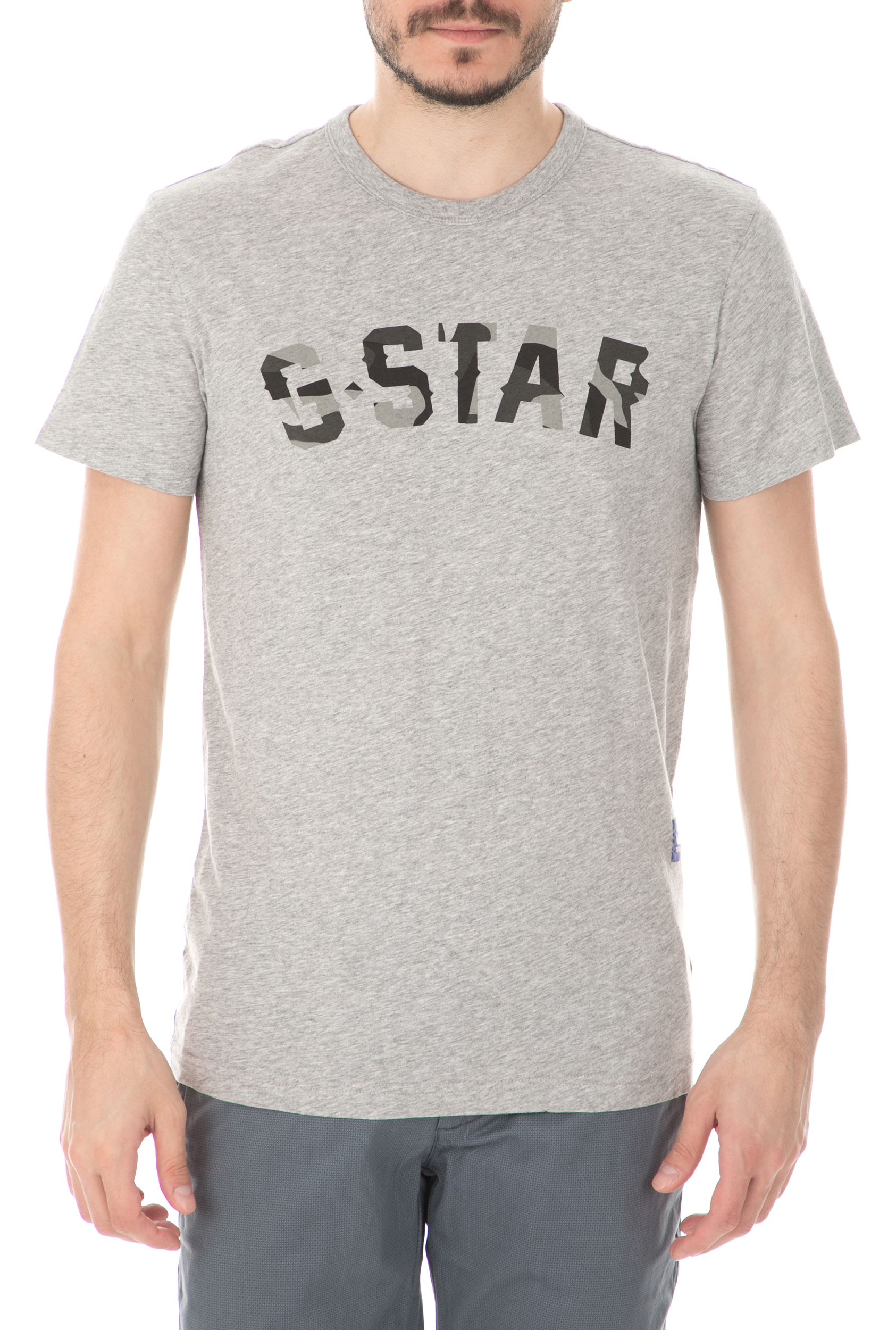 Ανδρικά/Ρούχα/Μπλούζες/Κοντομάνικες G-STAR - Ανδρική κοντομάνικη μπλούζα G-STAR RAW γκρι