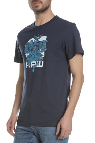 G-STAR-Ανδρική κοντομάνικη μπλούζα GRAPHIC 9 R T μπλε
