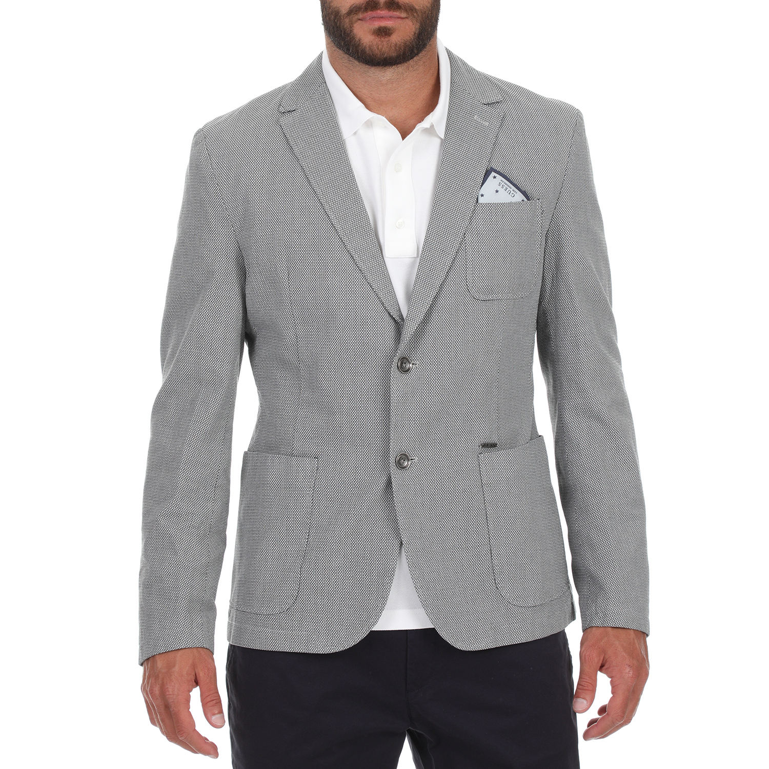 Ανδρικά/Ρούχα/Πανωφόρια/Σακάκια GUESS - Ανδρικό σακάκι blazer GUESS TYRON γκρι