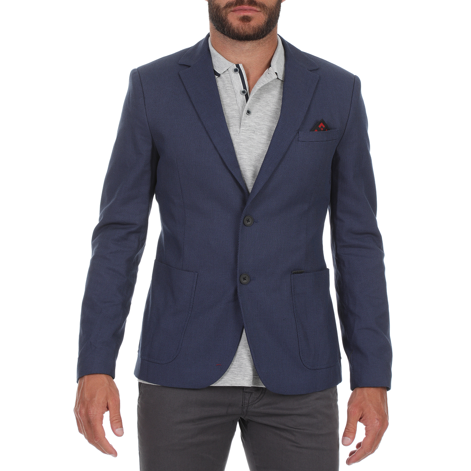 Ανδρικά/Ρούχα/Πανωφόρια/Σακάκια GUESS - Ανδρικό σακάκι blazer GUESS FANCY μπλε