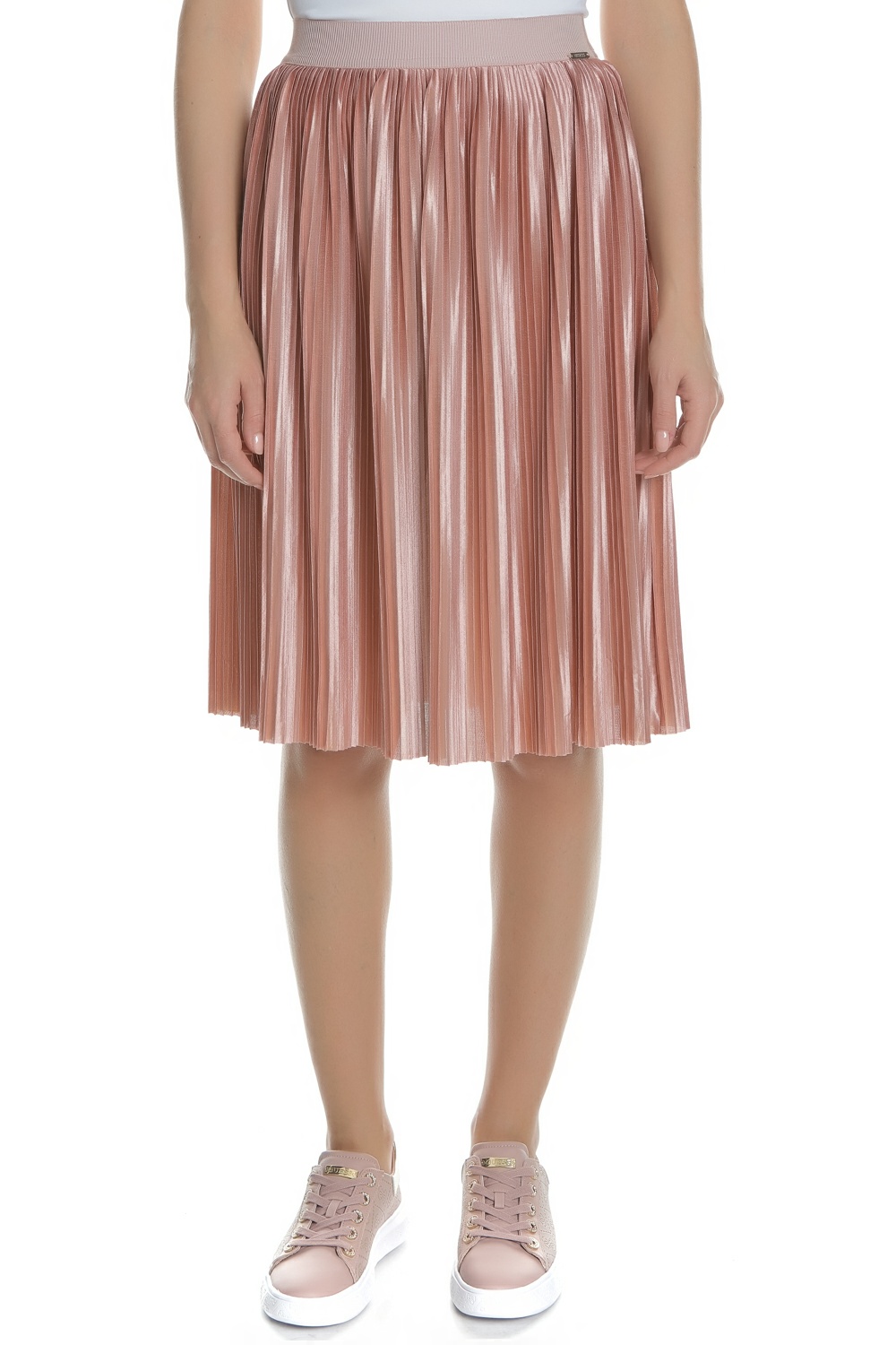 GUESS - Γυναικεία midi πλισέ φούστα ADELE GUESS ροζ Γυναικεία/Ρούχα/Φούστες/Μέχρι το γόνατο