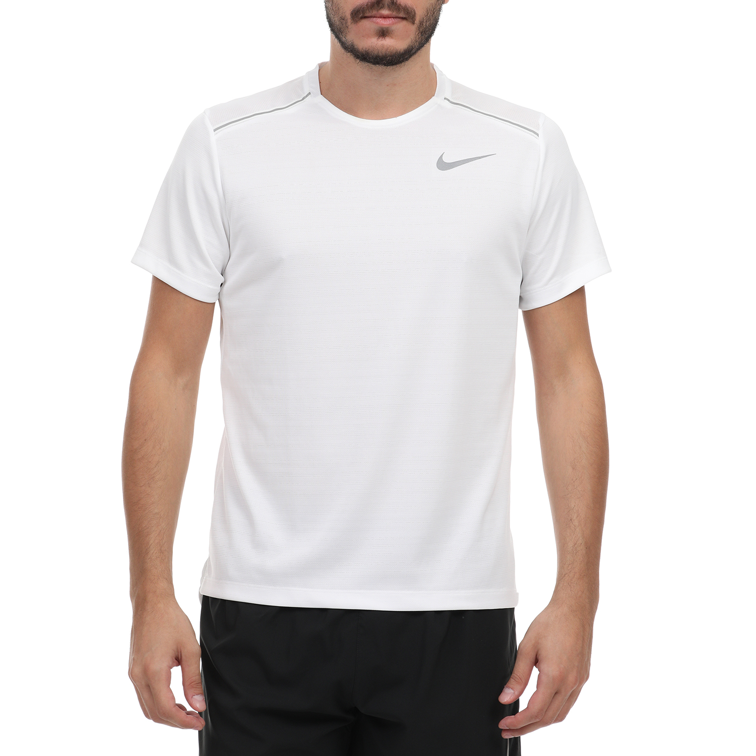 NIKE - Ανδρικό t-shirt NIKE DRY MILER λευκό Ανδρικά/Ρούχα/Αθλητικά/T-shirt