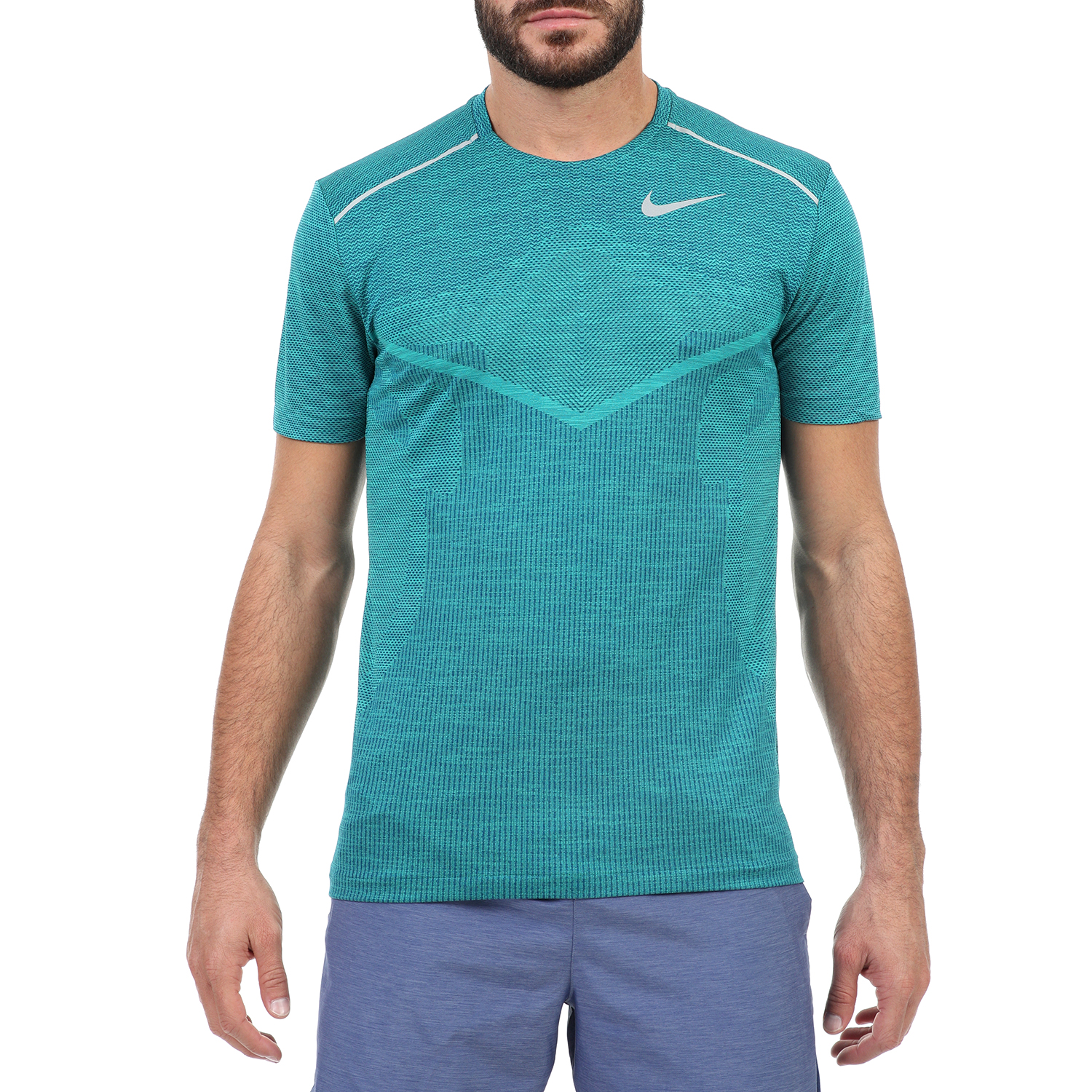 Ανδρικά/Ρούχα/Αθλητικά/T-shirt NIKE - Ανδρικό t-shirt Nike TechKnit Ultra μπλε