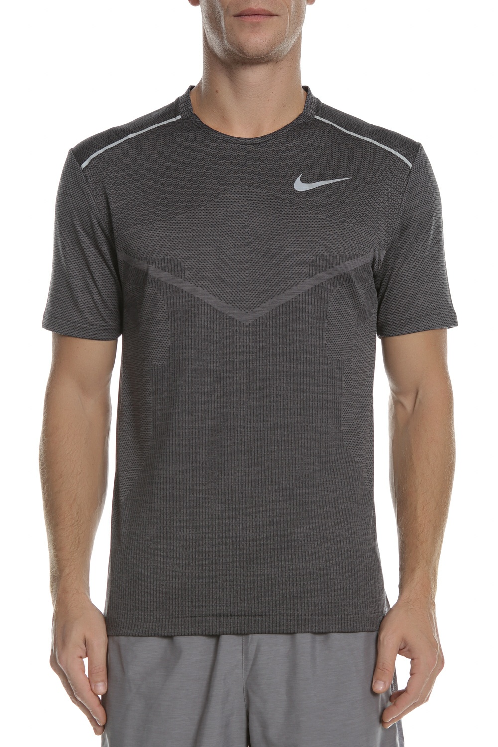 NIKE - Ανδρική κοντομάνικη μπλούζα Nike TechKnit Ultra μαύρη-γκρι Ανδρικά/Ρούχα/Αθλητικά/T-shirt