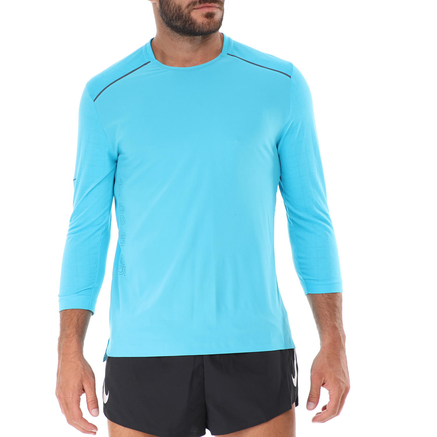 NIKE - Ανδρική μπλούζα για τρέξιμο Nike BRTHE RISE 365 3QTR TCH PCK μπλε Ανδρικά/Ρούχα/Αθλητικά/Φούτερ-Μακρυμάνικα