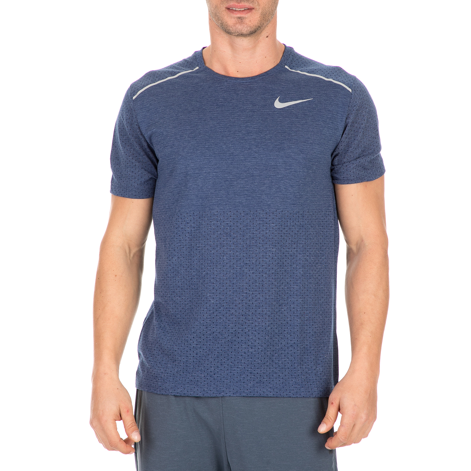 Ανδρικά/Ρούχα/Αθλητικά/T-shirt NIKE - Ανδρικό t-shirt NIKE RISE 365 μπλε