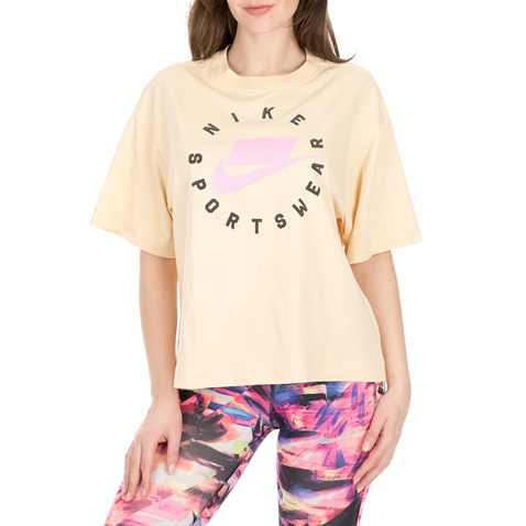 NIKE-Γυναικείο t-shirt NIKE SPORTSWEAR μπεζ 