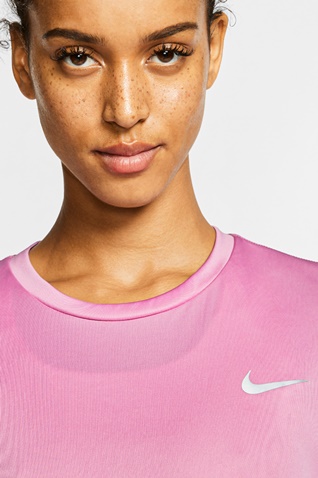 NIKE-Γυναικεία κοντομάνικη μπλούζα NIKE MILER ροζ