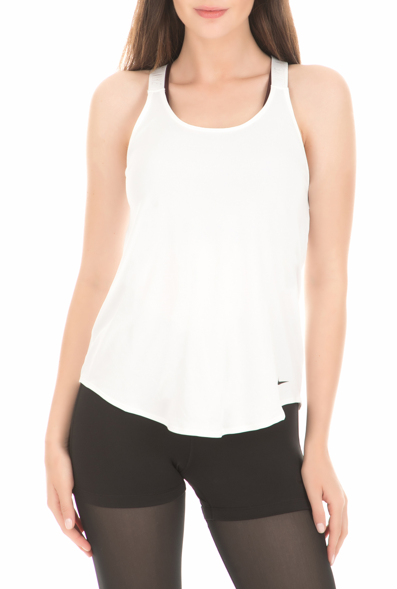 Γυναικεία/Ρούχα/Αθλητικά/T-shirt-Τοπ NIKE - Γυναικείο αμάνικο τοπ Nike Dri-FIT λευκό