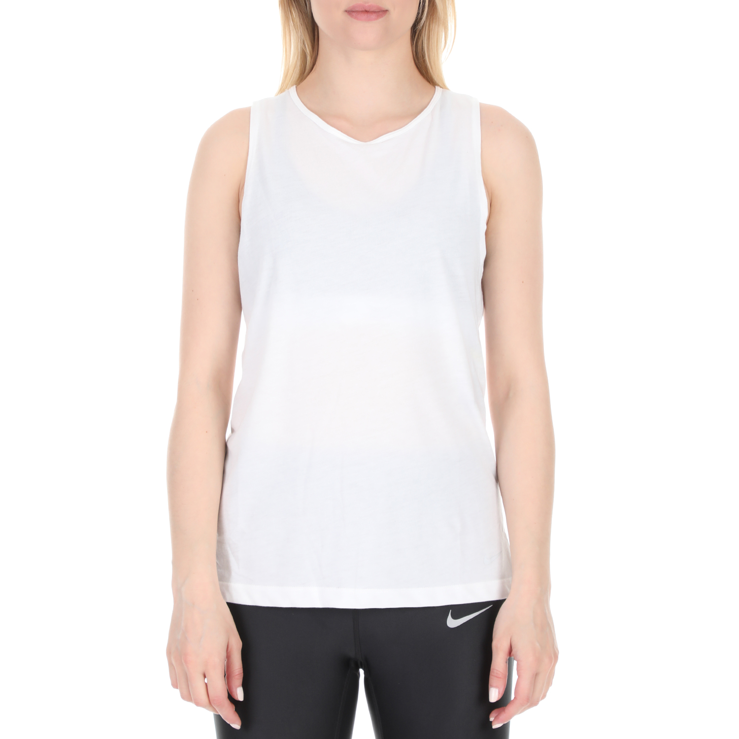 Γυναικεία/Ρούχα/Αθλητικά/T-shirt-Τοπ NIKE - Γυναικείο τοπ Nike Dri-FIT Open-Back λευκό
