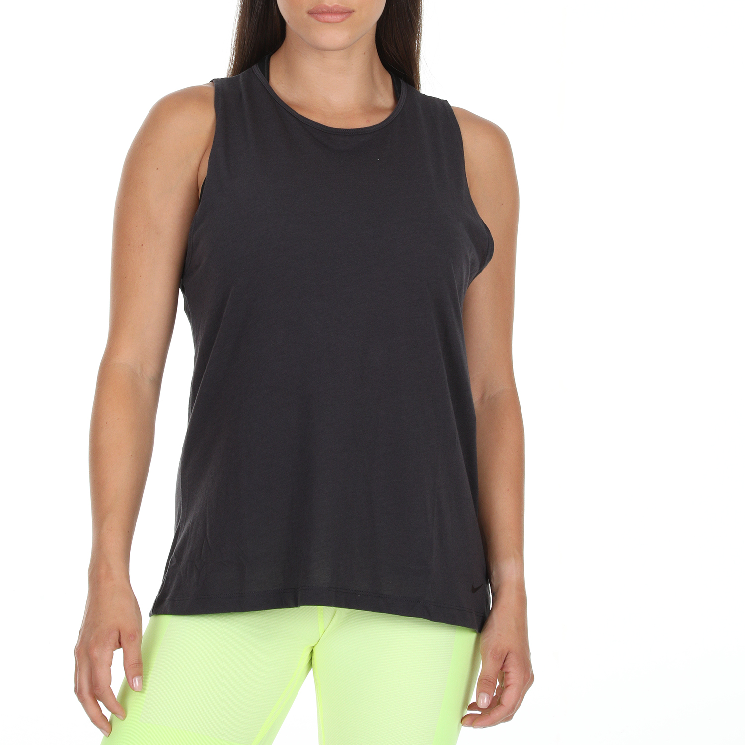 NIKE - Γυναικεία αμάνικη μπλούζα Nike Dri-FIT Women's Open-Back ανθρακί Γυναικεία/Ρούχα/Αθλητικά/T-shirt-Τοπ