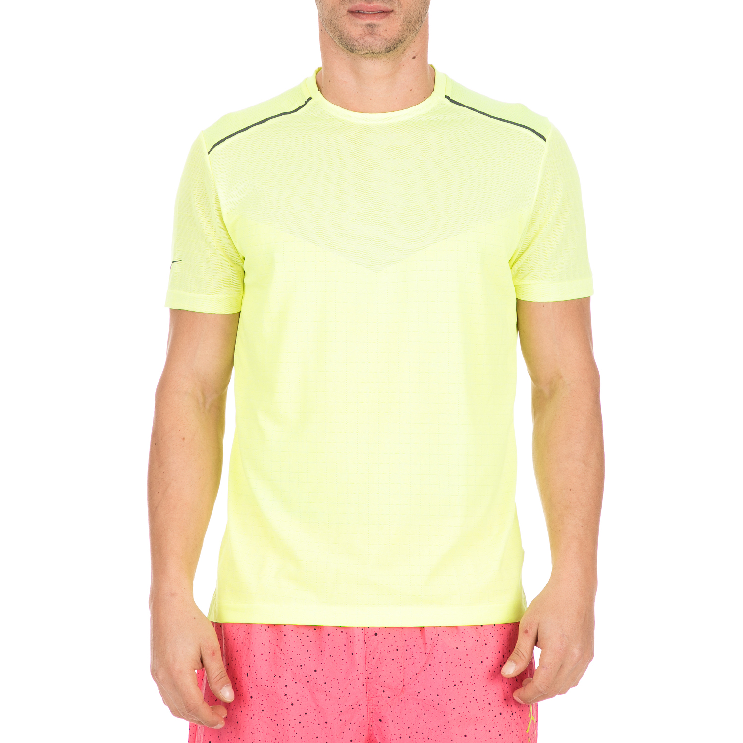 NIKE - Ανδρικό t-shirt Nike Running κίτρινο Ανδρικά/Ρούχα/Αθλητικά/T-shirt