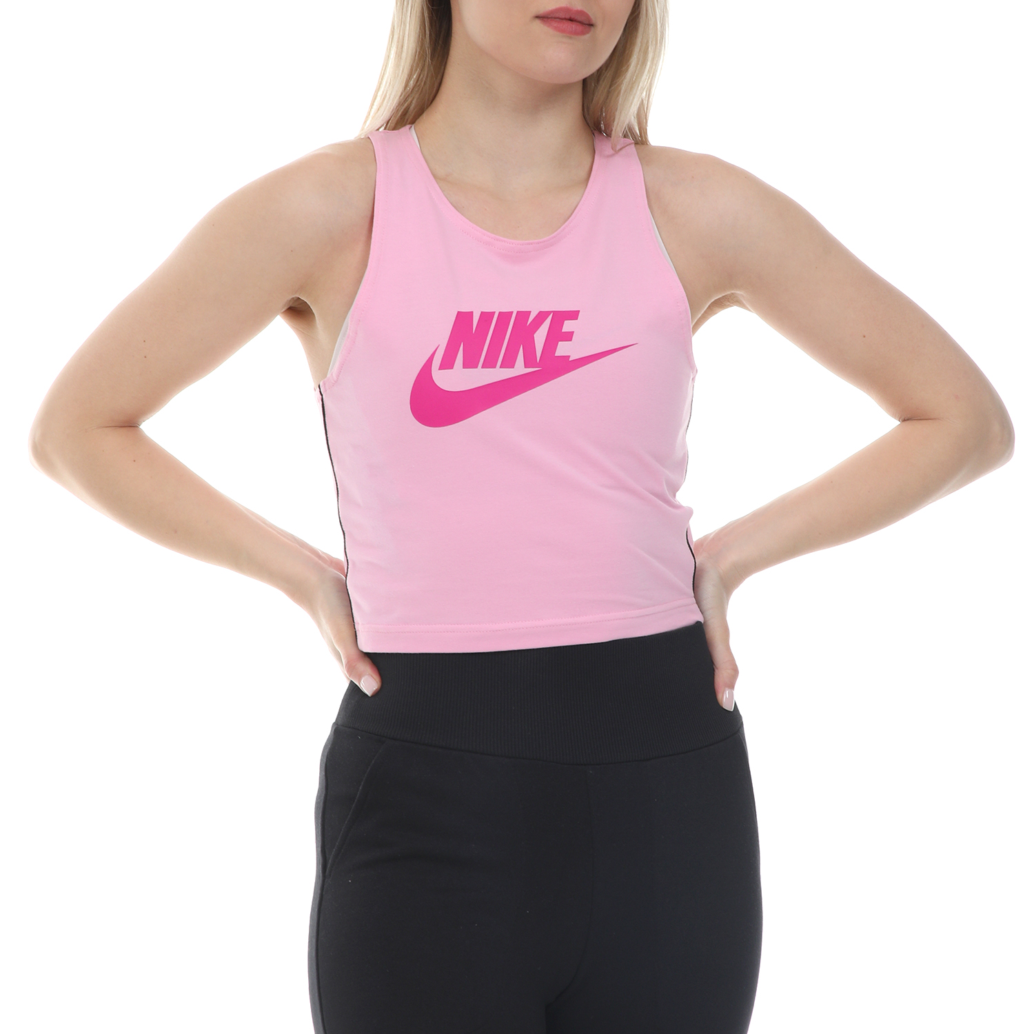 Γυναικεία/Ρούχα/Αθλητικά/T-shirt-Τοπ NIKE - Γυναικείο cropped top NSW HRTG TANK ροζ