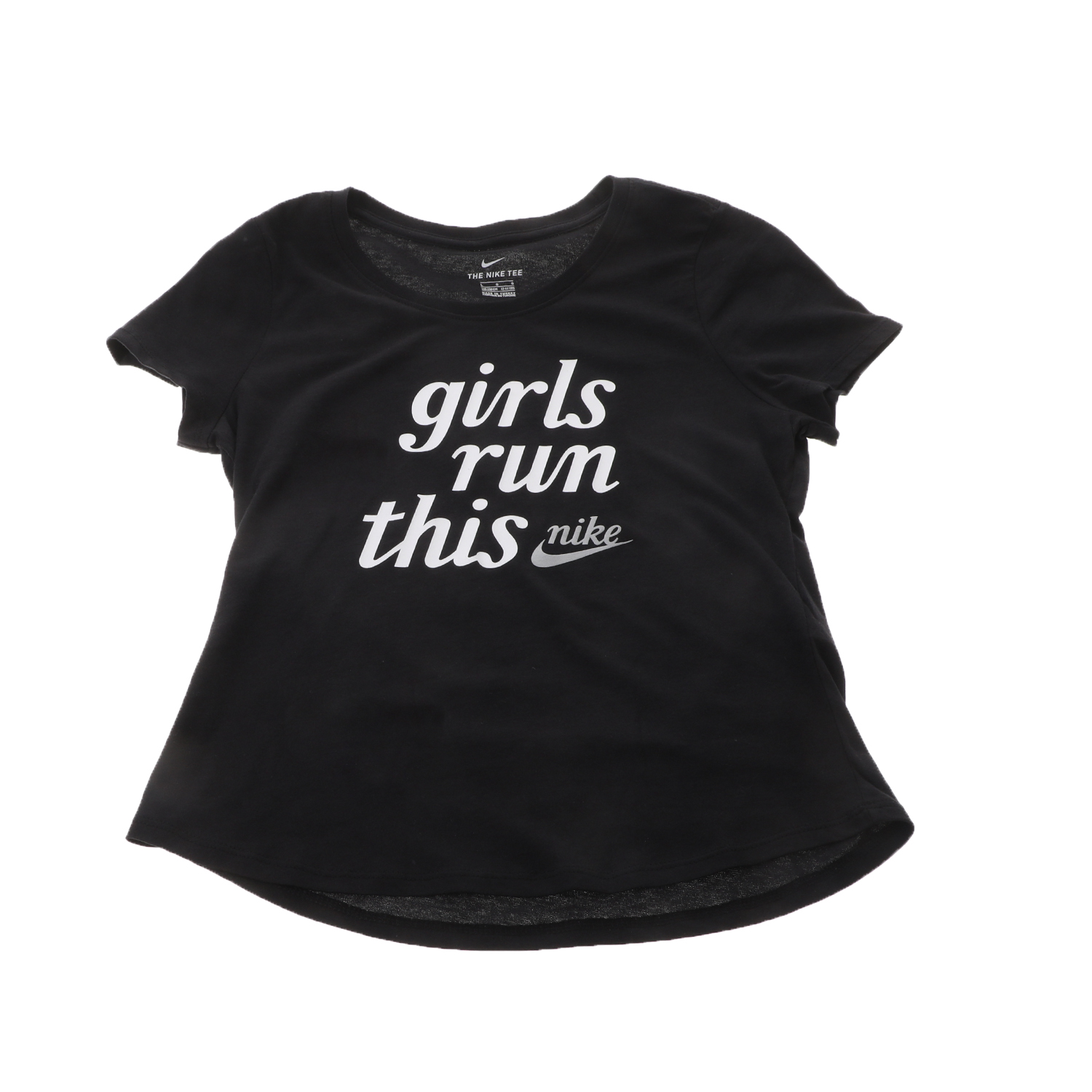 NIKE - Παιδικό t-shirt NIKE NSW TEE SCOOP GIRLS RUN THIS μαύρο Παιδικά/Girls/Ρούχα/Αθλητικά