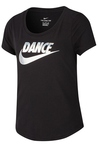 NIKE-Κοριτσίστικη κοντομάνικη μπλούζα Nike Dri-FIT μαύρη