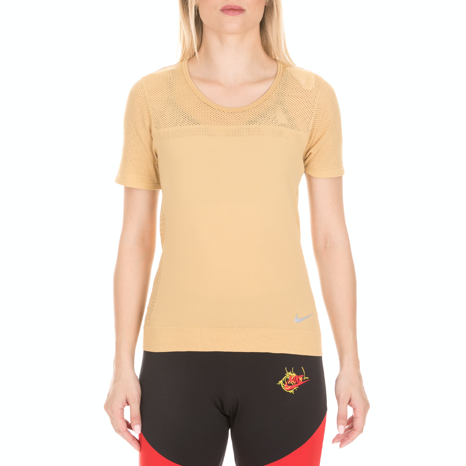 NIKE - Γυναικείο t-shirt NIKE INFINITE χρυσό Γυναικεία/Ρούχα/Αθλητικά/T-shirt-Τοπ