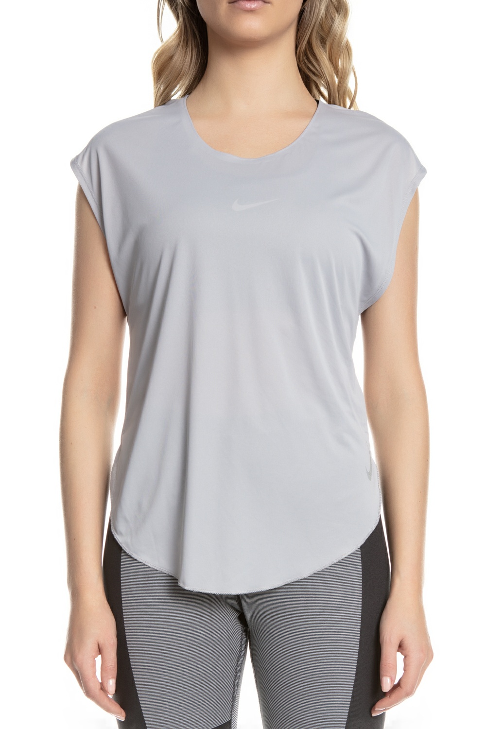 Γυναικεία/Ρούχα/Αθλητικά/T-shirt-Τοπ NIKE - Γυναικεία κοντομάνικη μπλούζα Nike City Sleek γκρι-ασημί