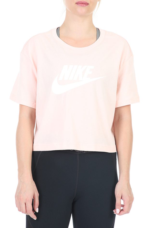 Γυναικεία/Ρούχα/Αθλητικά/T-shirt-Τοπ NIKE - Γυναικείο cropped t-shirt ESSNTL CRP ICN FTR ροζ
