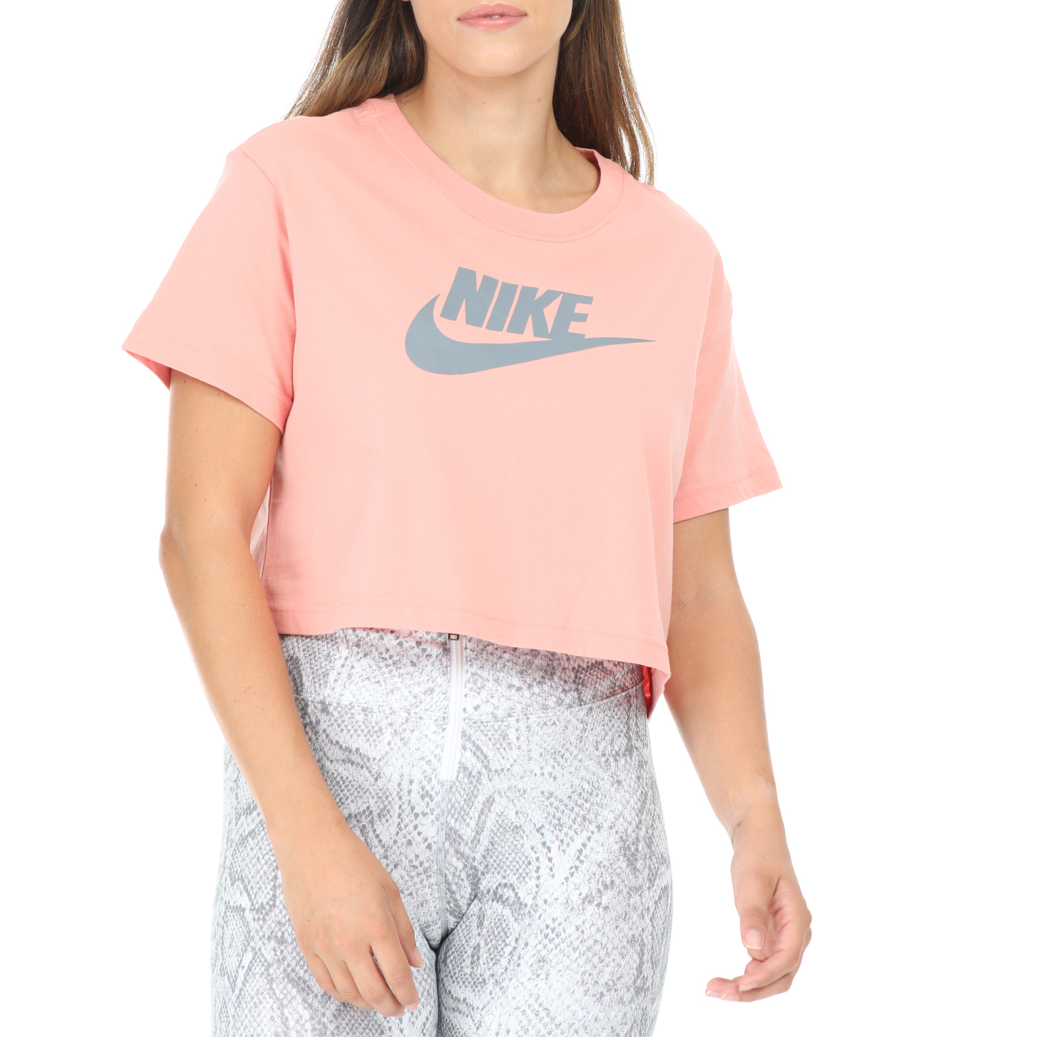 NIKE Γυναικεία κοντομάνικη μπλούζα NIKE NSW CRP ICN FTR ροζ