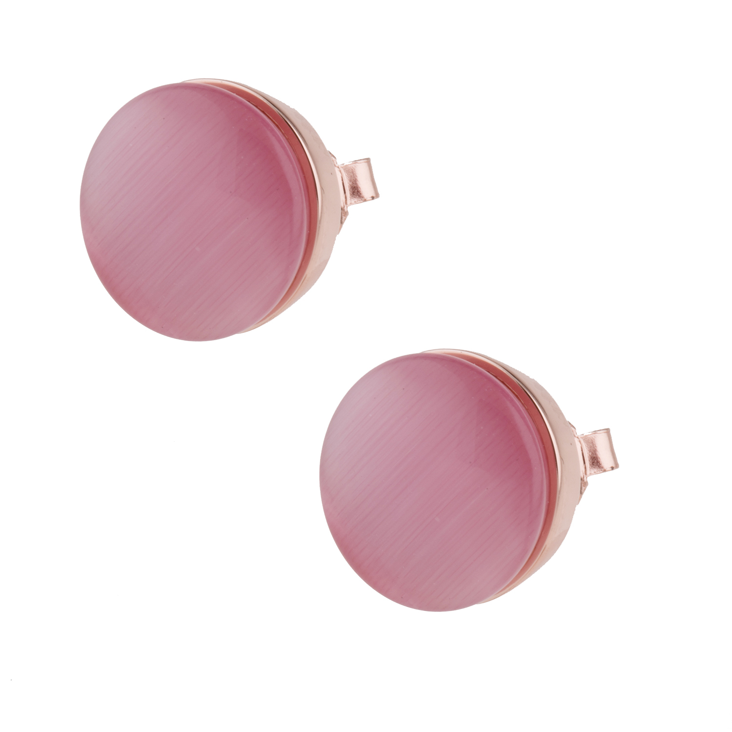 FOLLI FOLLIE - Γυναικεία καρφωτά σκουλαρίκια DREAMY με ροζ πέτρα