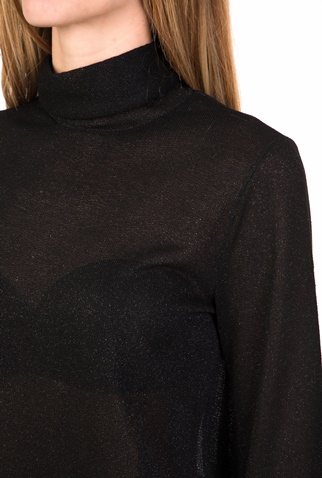 LA DOLLS-Γυναικεία ζιβάγκο μπλούζα GLAMOROUS μαύρη
