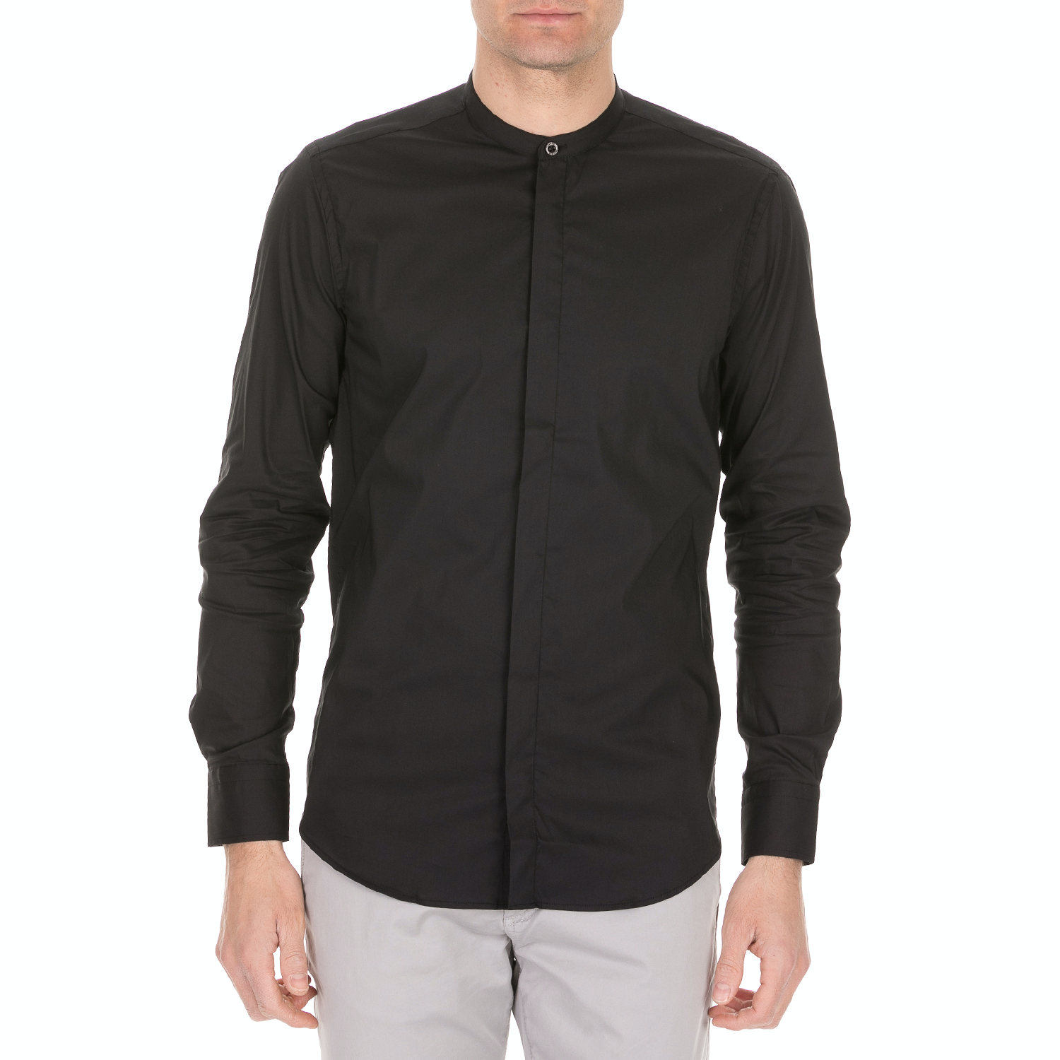 Ανδρικά/Ρούχα/Πουκάμισα/Μακρυμάνικα SSEINSE - Ανδρικό πουκάμισο SSEINSE μαύρο